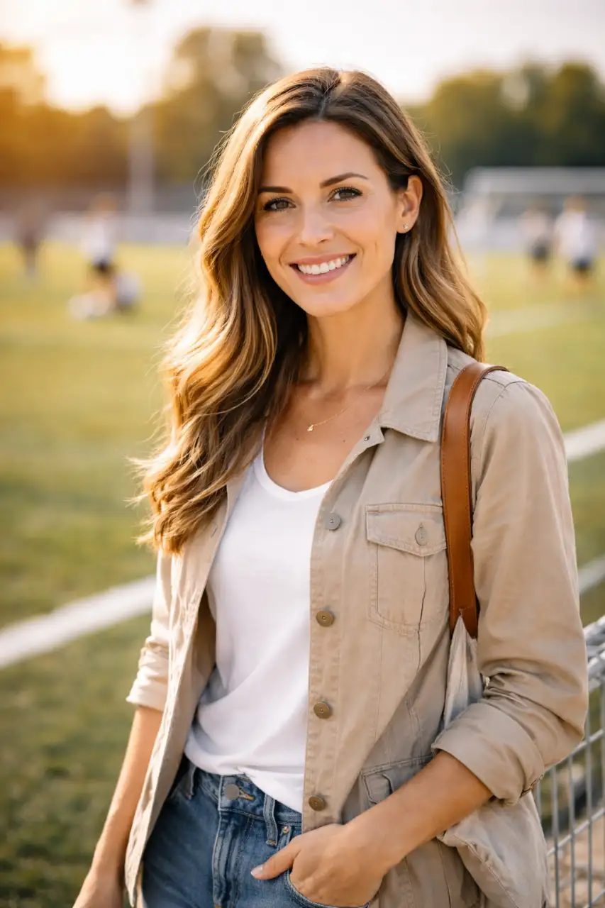 Porträt einer Mutter, professionelles Licht, warmes Ambiente